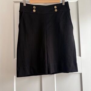Ann Taylor Black Mini Skirt with Gold Buttons